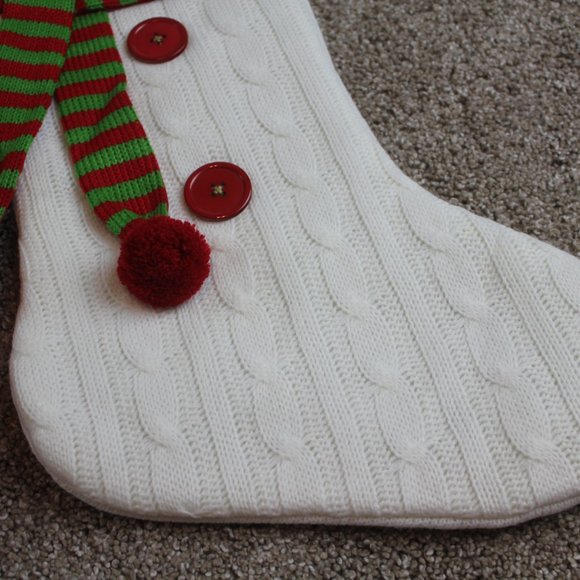 Hobby Lobby Whimsical Knit Christmas Stocking Red Green White Buttons Lot 3 NWT - Picture 2 of 10